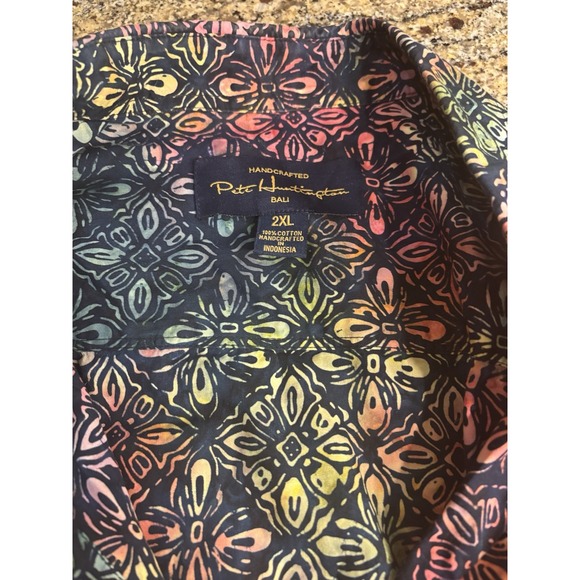 Pete‎ Huntington Bali Hawaiian Floral Shirt 2XL Long Sleeve Colorful Vacation - Picture 3 of 12